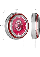 Red Ohio State Buckeyes Retro Neon Wall Clock