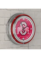 Red Ohio State Buckeyes Retro Neon Wall Clock