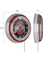 Red Ohio State Buckeyes Logo Retro Neon Wall Clock