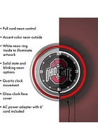 Red Ohio State Buckeyes Logo Retro Neon Wall Clock