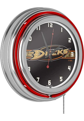 Anaheim Ducks Retro Neon Wall Clock