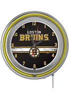 Boston Bruins Logo Retro Neon Wall Clock