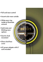 Boston Bruins Logo Retro Neon Wall Clock
