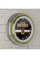 Boston Bruins Logo Retro Neon Wall Clock