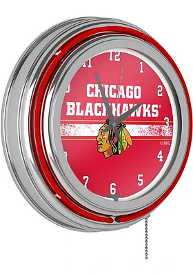 Chicago Blackhawks Logo Retro Neon Wall Clock