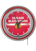 Chicago Blackhawks Logo Retro Neon Wall Clock