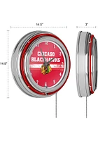 Chicago Blackhawks Logo Retro Neon Wall Clock