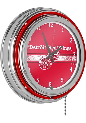 Detroit Red Wings Logo Retro Neon Wall Clock