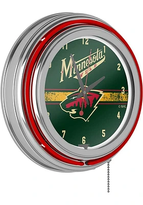 Minnesota Wild Retro Neon Wall Clock