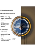 New York Islanders Retro Neon Wall Clock