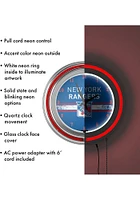 New York Rangers Retro Neon Wall Clock