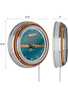 San Jose Sharks Retro Neon Wall Clock