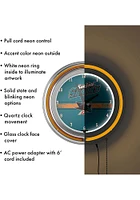 San Jose Sharks Retro Neon Wall Clock
