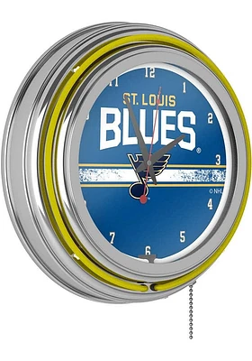 St Louis Blues Retro Neon Wall Clock