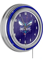 Charlotte Hornets City Retro Neon Wall Clock