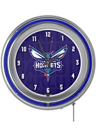Charlotte Hornets City Retro Neon Wall Clock