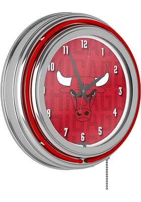 Chicago Bulls City Retro Neon Wall Clock