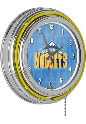 Denver Nuggets City Retro Neon Wall Clock
