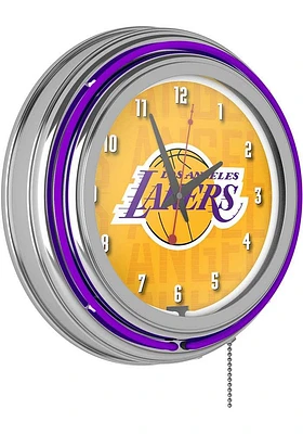 Los Angeles Lakers City Retro Neon Wall Clock