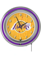 Los Angeles Lakers City Retro Neon Wall Clock
