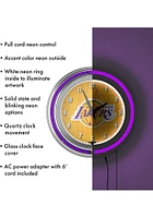 Los Angeles Lakers City Retro Neon Wall Clock
