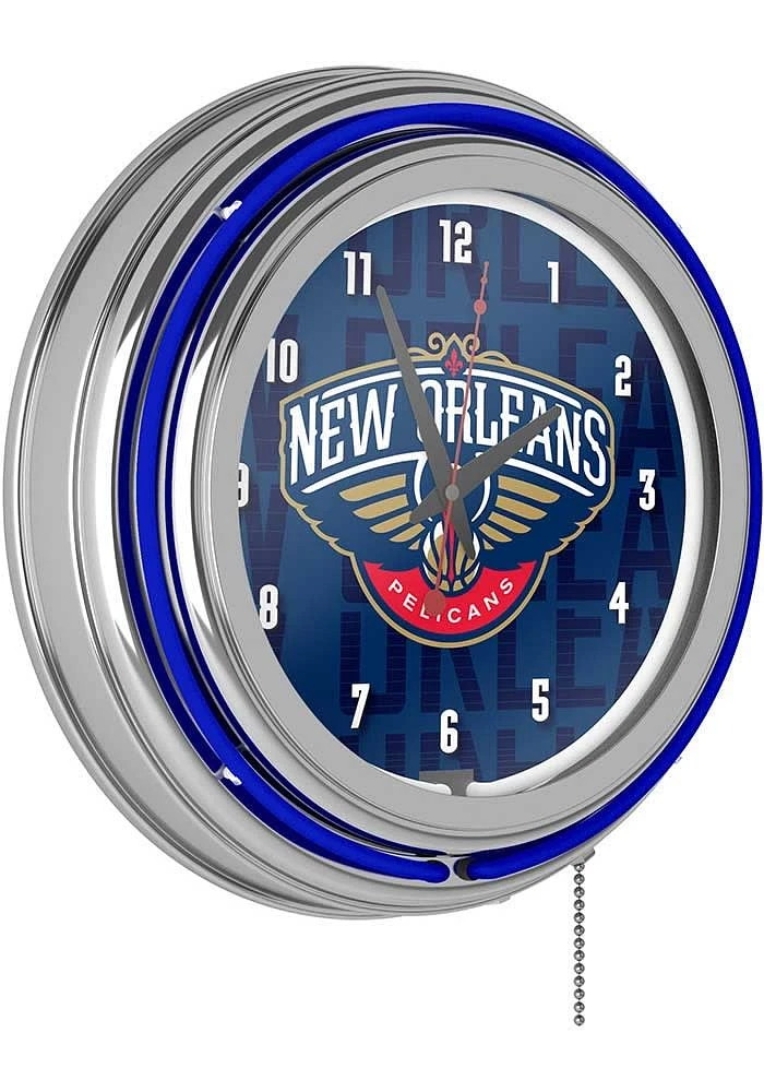 New Orleans Pelicans City Retro Neon Wall Clock