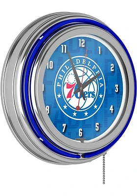 Philadelphia 76ers City Retro Neon Wall Clock