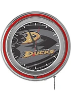 Anaheim Ducks Wordmark and Logo Retro Neon Wall Clock