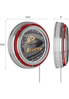 Anaheim Ducks Wordmark and Logo Retro Neon Wall Clock