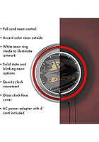 Anaheim Ducks Wordmark and Logo Retro Neon Wall Clock
