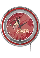 Arizona Coyotes Wordmark and Logo Retro Neon Wall Clock