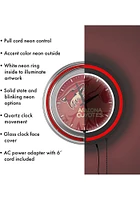 Arizona Coyotes Wordmark and Logo Retro Neon Wall Clock