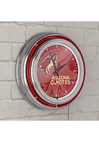 Arizona Coyotes Wordmark and Logo Retro Neon Wall Clock