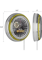 Boston Bruins Wordmark and Logo Retro Neon Wall Clock