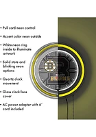 Boston Bruins Wordmark and Logo Retro Neon Wall Clock