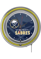 Buffalo Sabres Wordmark and Logo Retro Neon Wall Clock
