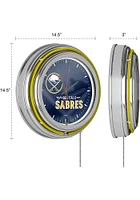 Buffalo Sabres Wordmark and Logo Retro Neon Wall Clock