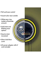 Buffalo Sabres Wordmark and Logo Retro Neon Wall Clock