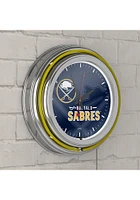 Buffalo Sabres Wordmark and Logo Retro Neon Wall Clock