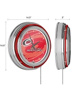 Carolina Hurricanes Wordmark and Logo Retro Neon Wall Clock