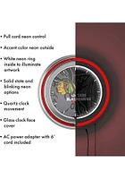 Chicago Blackhawks Wordmark and Logo Retro Neon Wall Clock