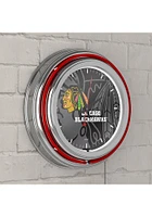 Chicago Blackhawks Wordmark and Logo Retro Neon Wall Clock