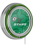 Dallas Stars Wordmark and Logo Retro Neon Wall Clock