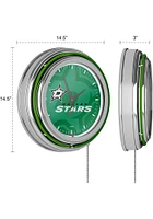Dallas Stars Wordmark and Logo Retro Neon Wall Clock