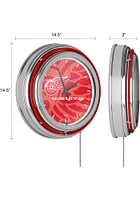 Detroit Red Wings Wordmark and Logo Retro Neon Wall Clock