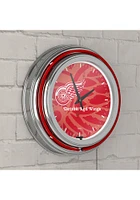 Detroit Red Wings Wordmark and Logo Retro Neon Wall Clock