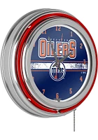 Edmonton Oilers Wordmark and Logo Retro Neon Wall Clock