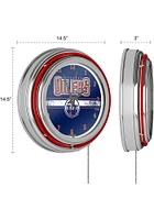 Edmonton Oilers Wordmark and Logo Retro Neon Wall Clock
