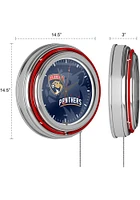 Florida Panthers Wordmark and Logo Retro Neon Wall Clock
