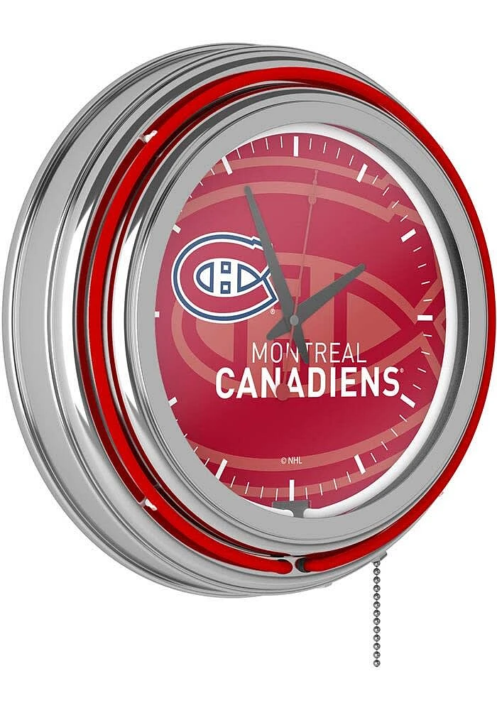 Montreal Canadiens Wordmark and Logo Retro Neon Wall Clock